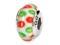 925 Silver Orange Green Dots Charm Jewelry Glass Bead