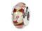 925 Silver Hand Blown Glass Red Green Pink Floral Bead