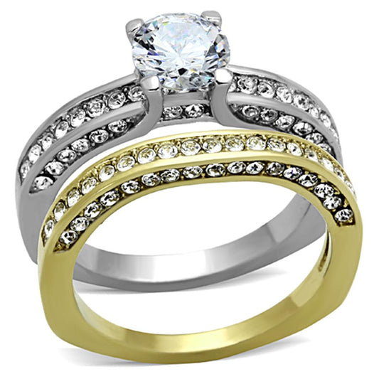 Womens Two-Tone IP Gold (Ion Plating) Ring