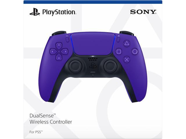 PlayStation 5 Disc Edition with Two Controllers White and Galactic Purple DualSense and Mytrix Hard Shell Protective Controller Case